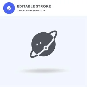 Planet icon vector, filled flat sign, solid pictogram isolated on white, logo Stock Illustration
