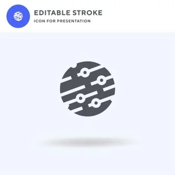 Planet icon vector, filled flat sign, solid pictogram isolated on white, logo Stock Illustration