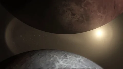 Planet Impact Creation of Moon Animation Видео 74350345