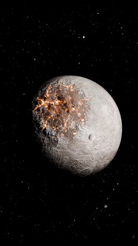 A planet Implodes in the Space Stockbeeldmateriaal 276411755