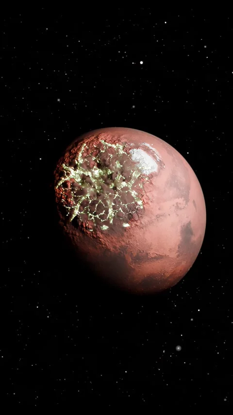 A planet Implodes in the Space Stockbeeldmateriaal 276412106