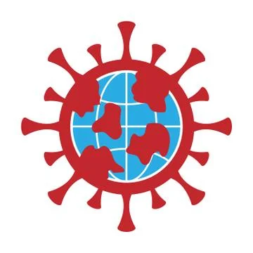 Planet inside the Coronavirus, red spots spread across the planet step 3. Stock Illustration