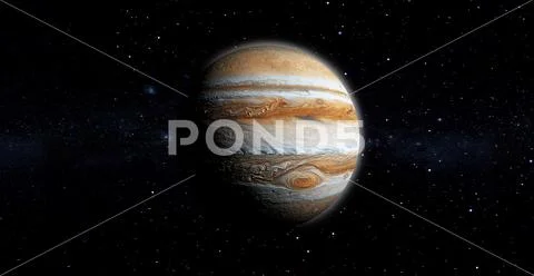 Planet Jupiter 4K 3D Rendering Иллюстрация