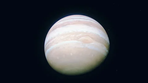 Planet Jupiter Captured By A Satellite Video stock 247587152