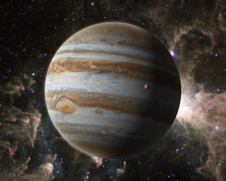 Planet Jupiter with Europa Stock Footage 33623104