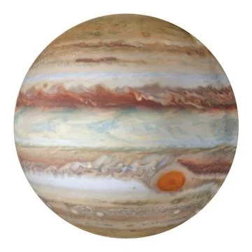 Planet Jupiter isolated on white background. Realistic vector Illustrazione stock