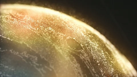 Planet Jupiter Made of Particles Stock Footage 100023197