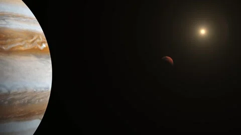 Planet jupiter, mars and sun in space Stock Footage 308488421