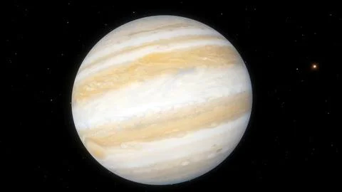 Planet jupiter orbiting in space. View from a probe. Stock-Fotos