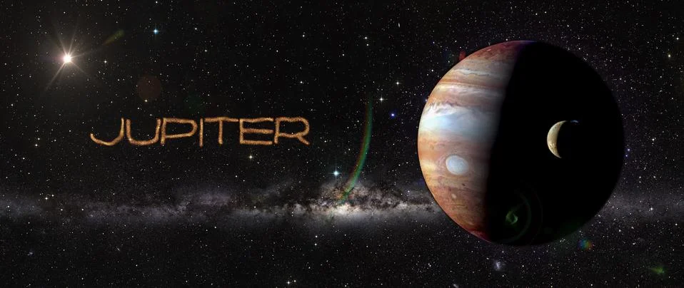 Planet Jupiter in outer space. Illustrazione stock