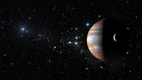 Planet Jupiter in outer space. Illustrazione stock