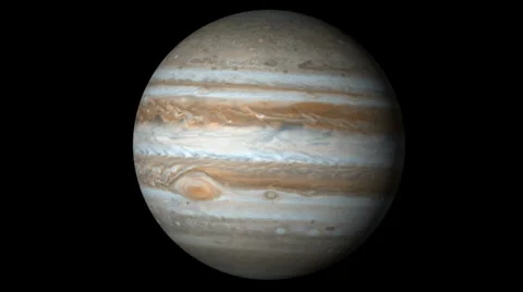 Planet Jupiter rotating in space Stock Footage 32872367
