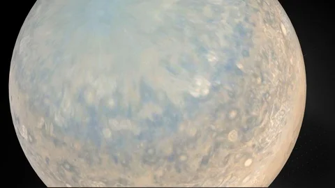 The planet Jupiter in the solar system on the background of the Galaxy 129. Stock-Footage 101322661