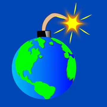 Planet land jeopardized Stock Illustration