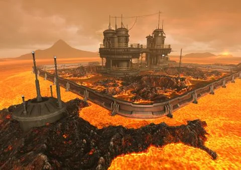 Planet Lava Stock Illustration