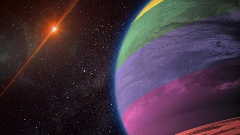 Planet LGBT rotates in space Stock Footage 105023585