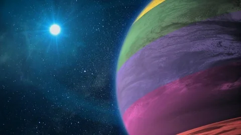 Planet LGBT rotates in space Stock Footage 105023593
