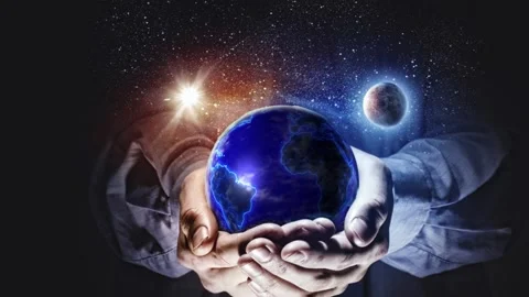 The planet lies in the hands of Video stock 166718424