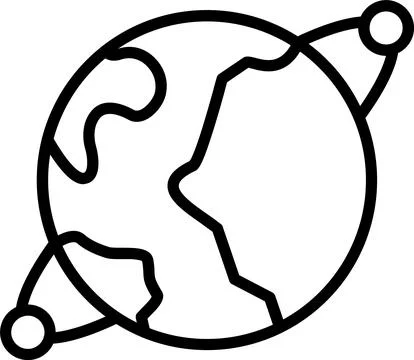 Planet Line Icon Design Stock Illustration