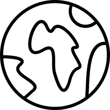 Planet Line Icon Design Illustrazione stock