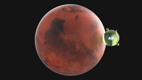 Planet Mars and air in comparison. Stock-Footage 255220406