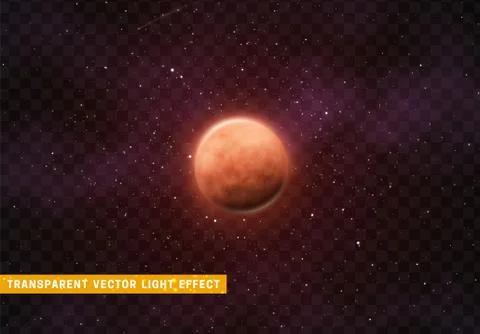 Planet mars on background of space with bright stars 스톡 일러스트