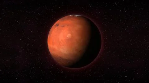 Planet Mars on a background of stars Stock Illustration