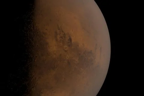 Planet Mars Closeup - 3D Render Stock Illustration
