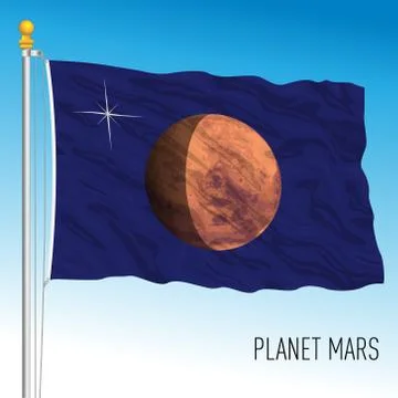 Planet Mars fantasy flag, vector illustration Illustrazione stock