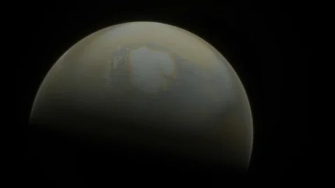 Planet Mars Ice Cap and Pole Stock Footage 84957458