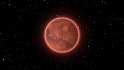 Planet mars isolate on blak background. View of Mars planet from space. Illustrazione stock