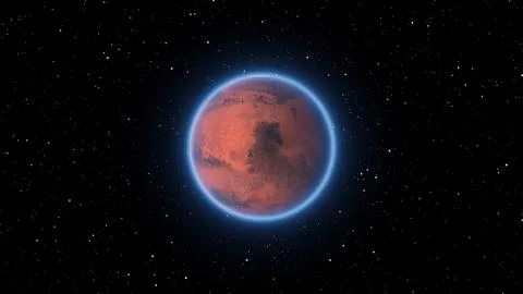 Planet mars isolate on blak background. View of Mars planet from space. 스톡 일러스트