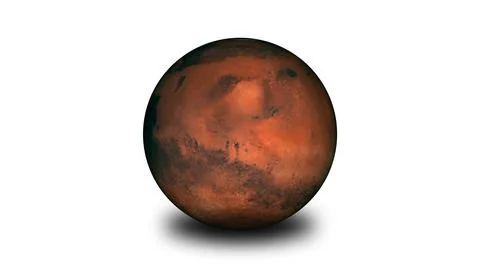Planet mars isolate on white background. 3d rendered planet. Illustrazione stock