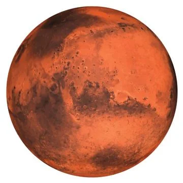 Planet Mars isolated on white background. Realistic vector 스톡 일러스트