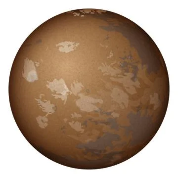 Planet Mars, isolated on white Stock Illustration