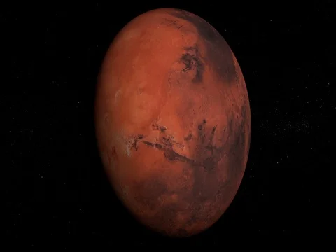 Planet Mars orbiting in 4K, looped, solar system, 3D animation, alpha Stock Footage 72647139