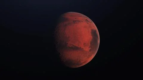 Planet Mars in the outer space. 3D Rendering Illustrazione stock