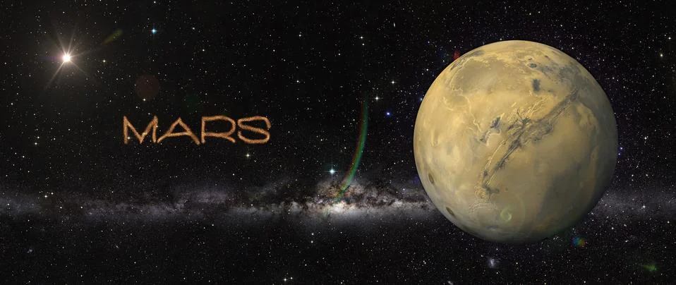 Planet Mars in outer space. Illustrazione stock