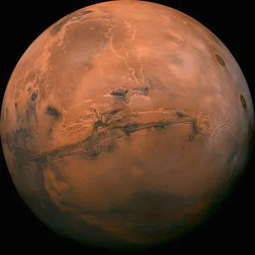 Planet Mars. The red planet view from space. Stock Photos