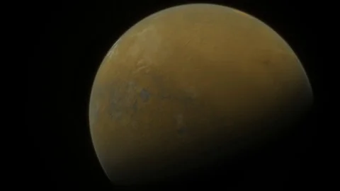 Planet Mars Rotates Close Shot Stock-Footage 84957524