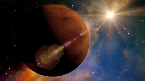 The planet mars rotates in space (loop) Stock Footage 246172738