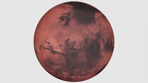 Planet Mars rotating on alpha channel background Stock Footage 197820020