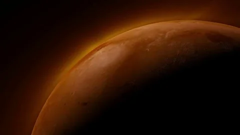Planet Mars rotating on the black background Stock-Footage 69135612
