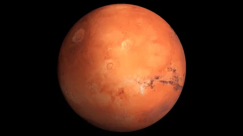 Planet Mars Rotating Seamless Loop With Alpha Channel 4K Vídeo Stock 108772340