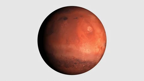 Planet Mars Rotating Seamless Loop With Alpha Channel 4K Video stock 213252449