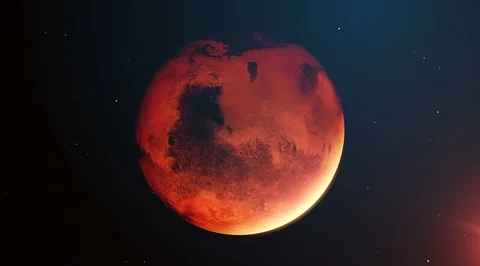 Planet Mars rotating in space 4k, Epic close up full Mars planet spinning loop Video stock 96128148