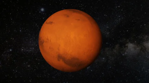 Planet Mars rotating in space Stock Footage 32866685