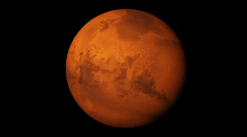 Planet Mars rotating in space Stock Footage 32872489