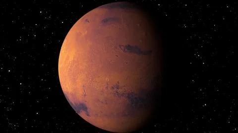 Planet Mars with shine, computer generated. 3d rendering of realistic cosmic 스톡 일러스트