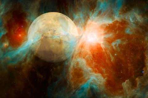 Planet Mars. Solar system. Elements of this image furnished by NASA Foto stock